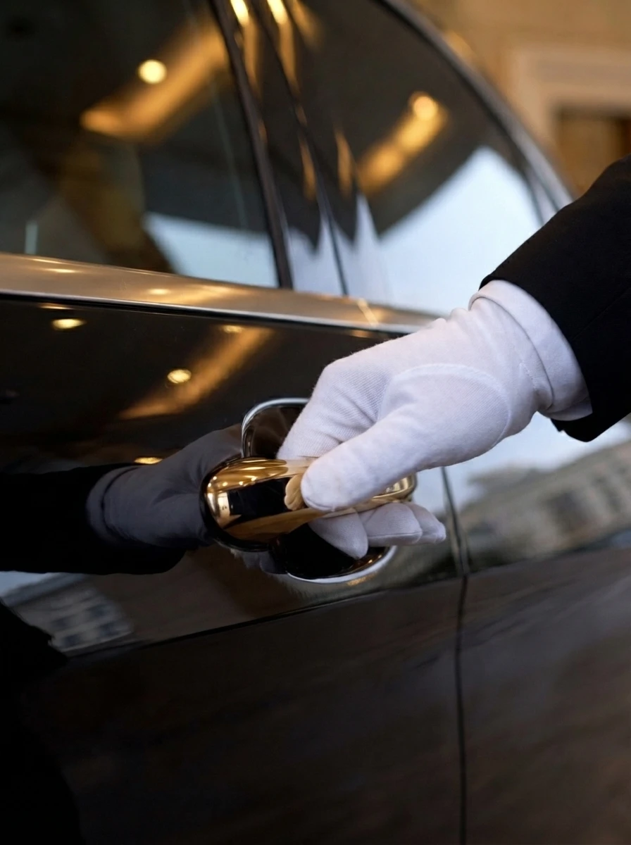 Luxury chauffeur service mobile background